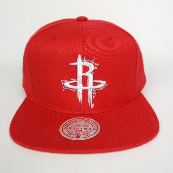 Houston Rockets Mitchell & Ness NBA Snapback Hat 3D Logo Glitch Out Red Cap NWT - Picture 2 of 8